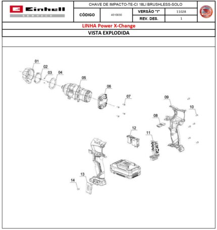 CHAVE DE IMPACTO-TE-CI 18LI BRUSHLESS-SOLO