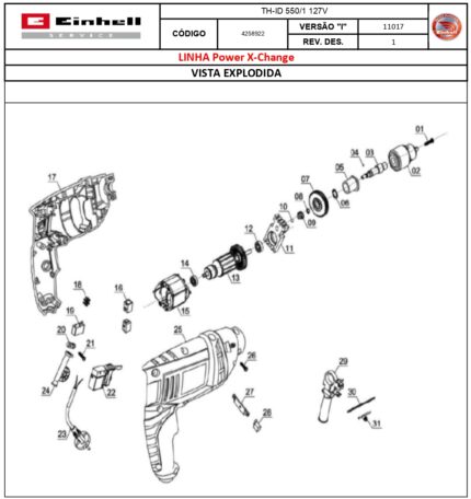 FURADEIRA DE IMPACTO - TH-ID 550-1 127V