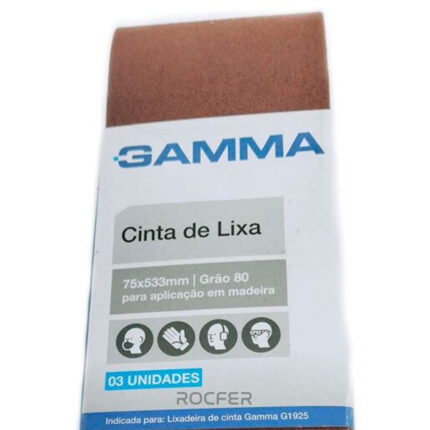 3 Cinta de Lixa G80 75x533mm P/ Lixadeira G1925 Gamma Acg1925/br-001