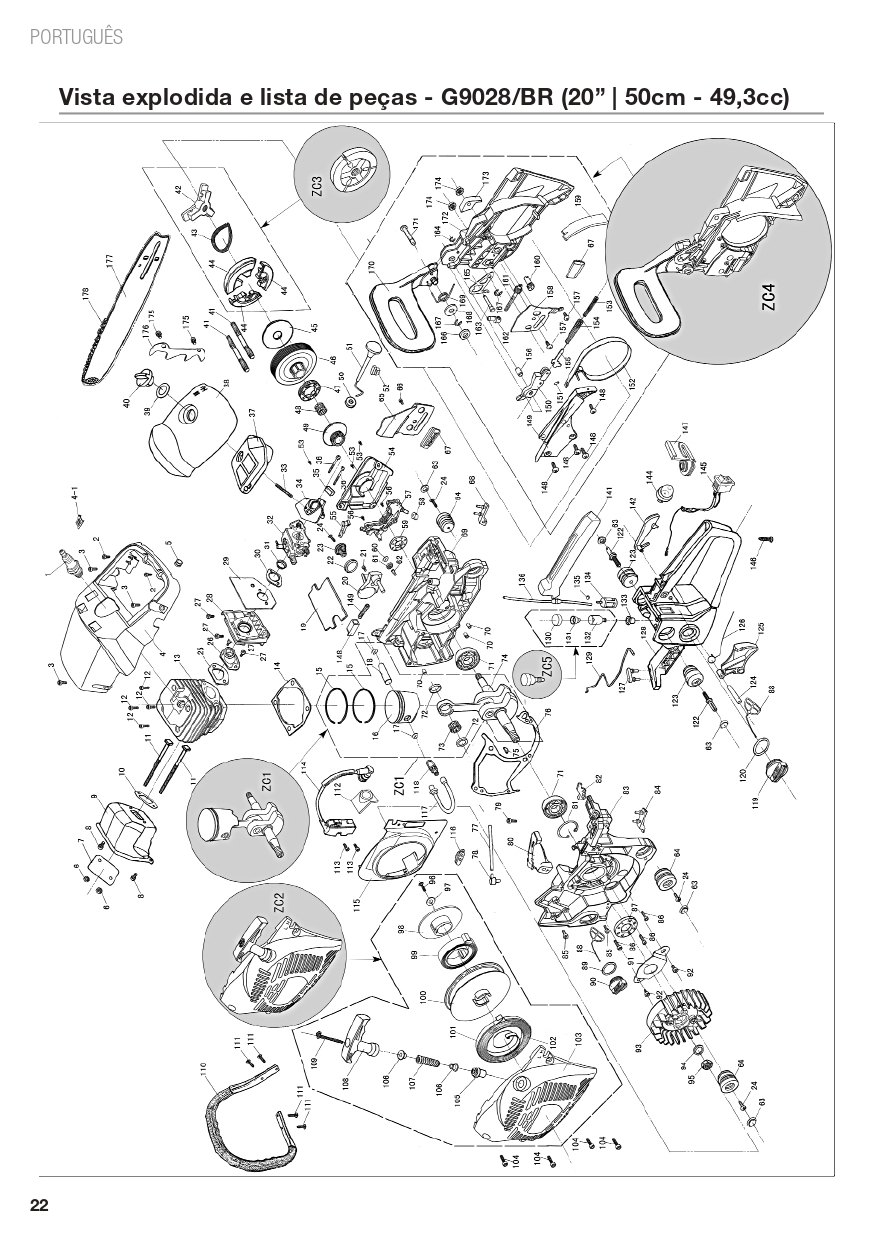 Motoserra 20 2 Kw 49,3 Cc Comprimento Do Sabre 50 Cm Gamma 9028Br_page-0001