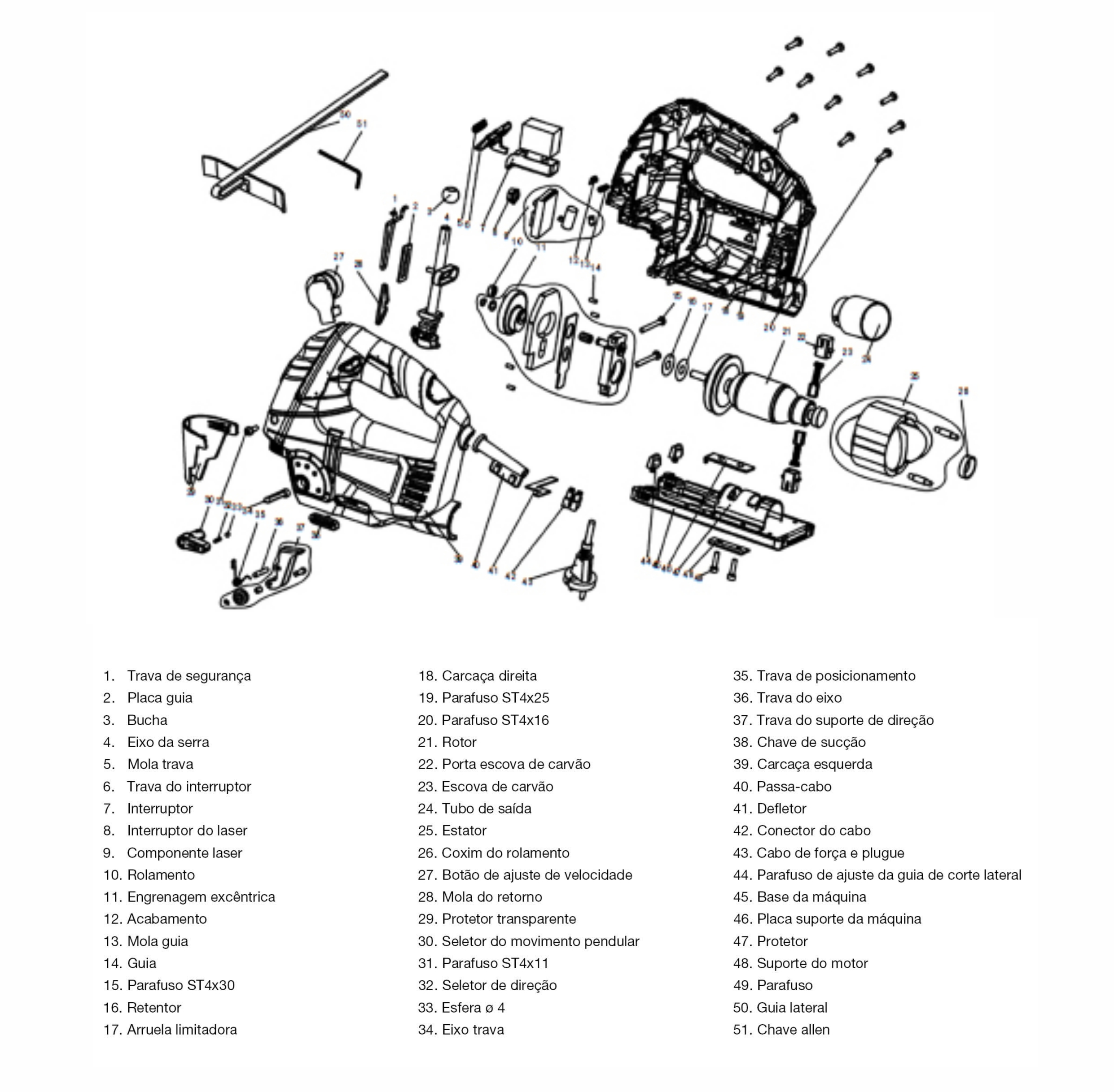 Serra Tico-Tico Pendular Laser 800 W 127V 60 Hz Gamma G1942-Br1