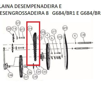 Corrente  P/ Plaina Desengrossadeira Gamma Ref:  Prg684/br-124