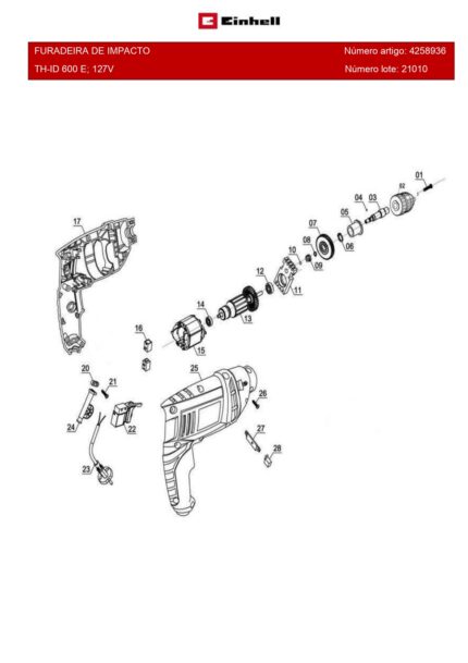 Furadeira TH-ID 600 E 127V Einhell