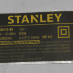 Etiq. Especif. Stgs6115-b2 Tipo 1 Para Esmerilhadeira Angular Stgs6115-b2 Stanley 5140189-86