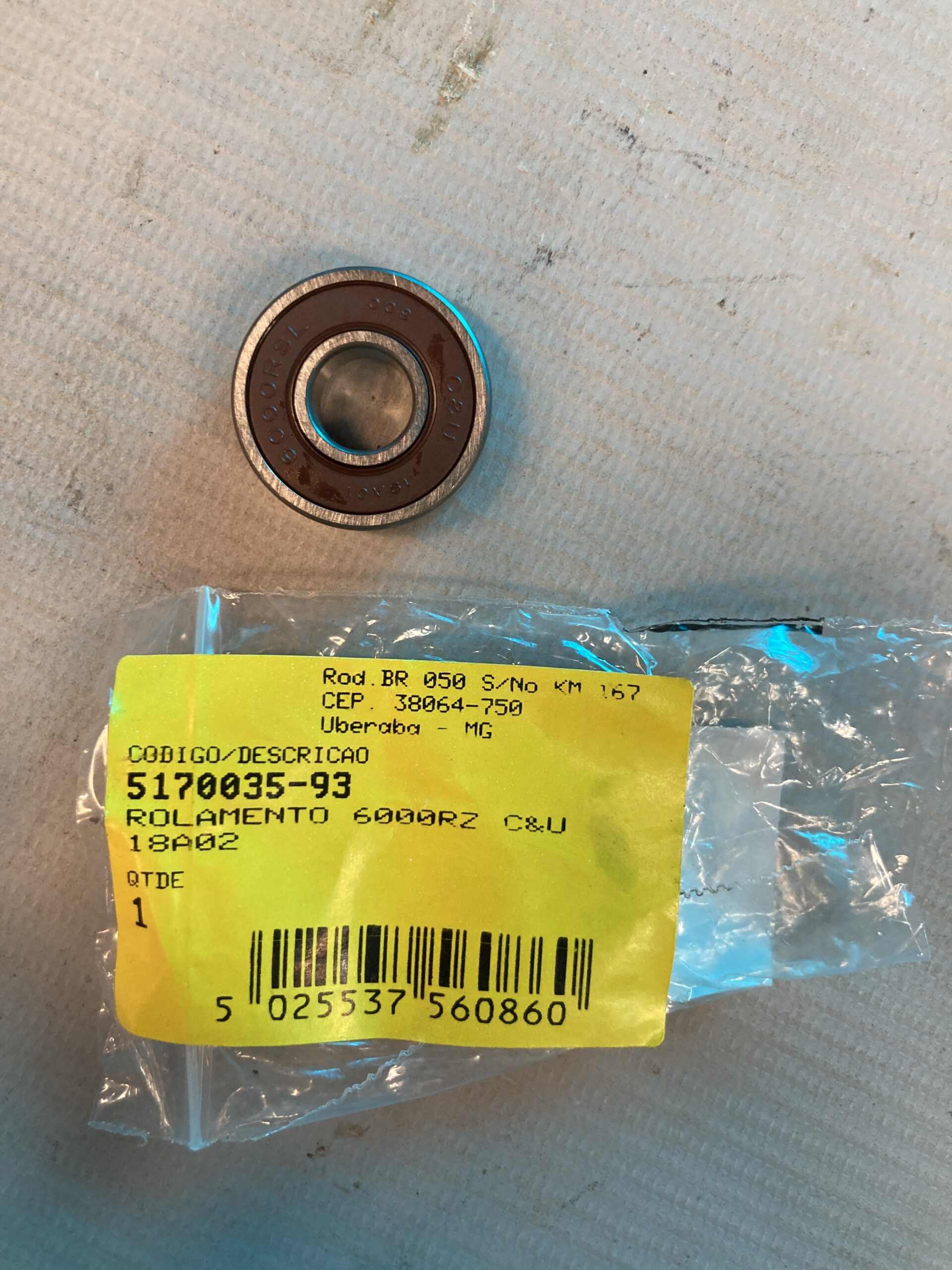 5170035-93 Rolamento 6000rz C/u18a02 Para Serra Esquadria Sm16-b2 Stanley 5170035-93 - Imagem 1