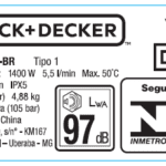 Etiq Especific Pw1450td Para Lavadora De Alta Pressão Pw1450td-br Black+decker 5170043-92