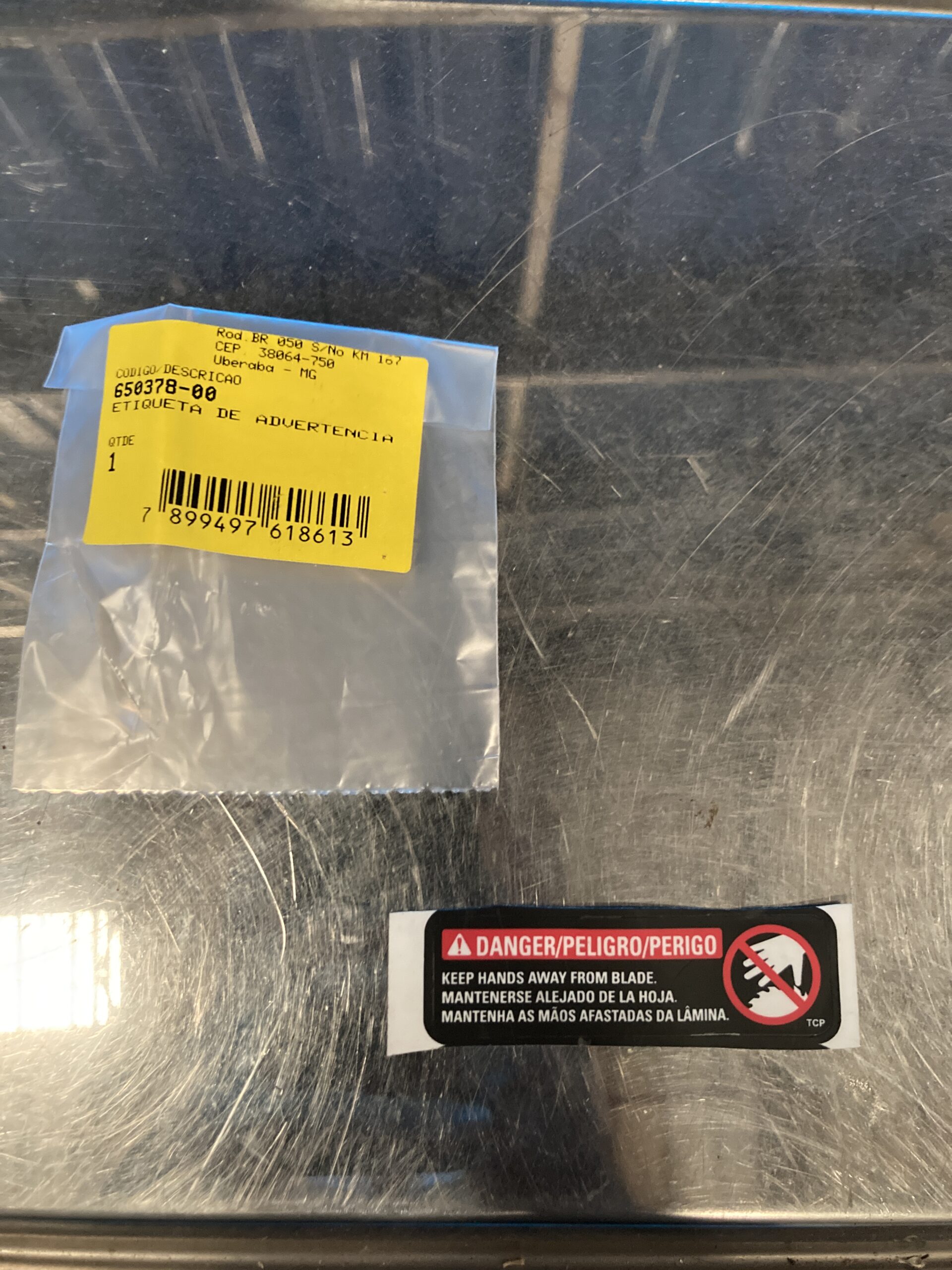 650378-00 Etiqueta De Advertencia Para Serra De Mesa Ou Bancada Dw745-b2 Dewalt 650378-00 - Imagem 1