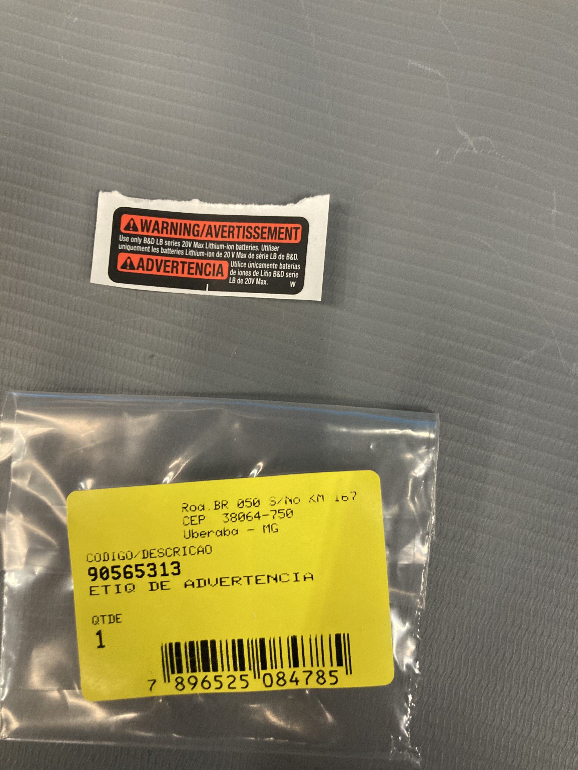 90565313 Etiq De Advertencia Para Parafusadeira Bateria 20v Bcd702 Black+decker 90565313 - Imagem 1