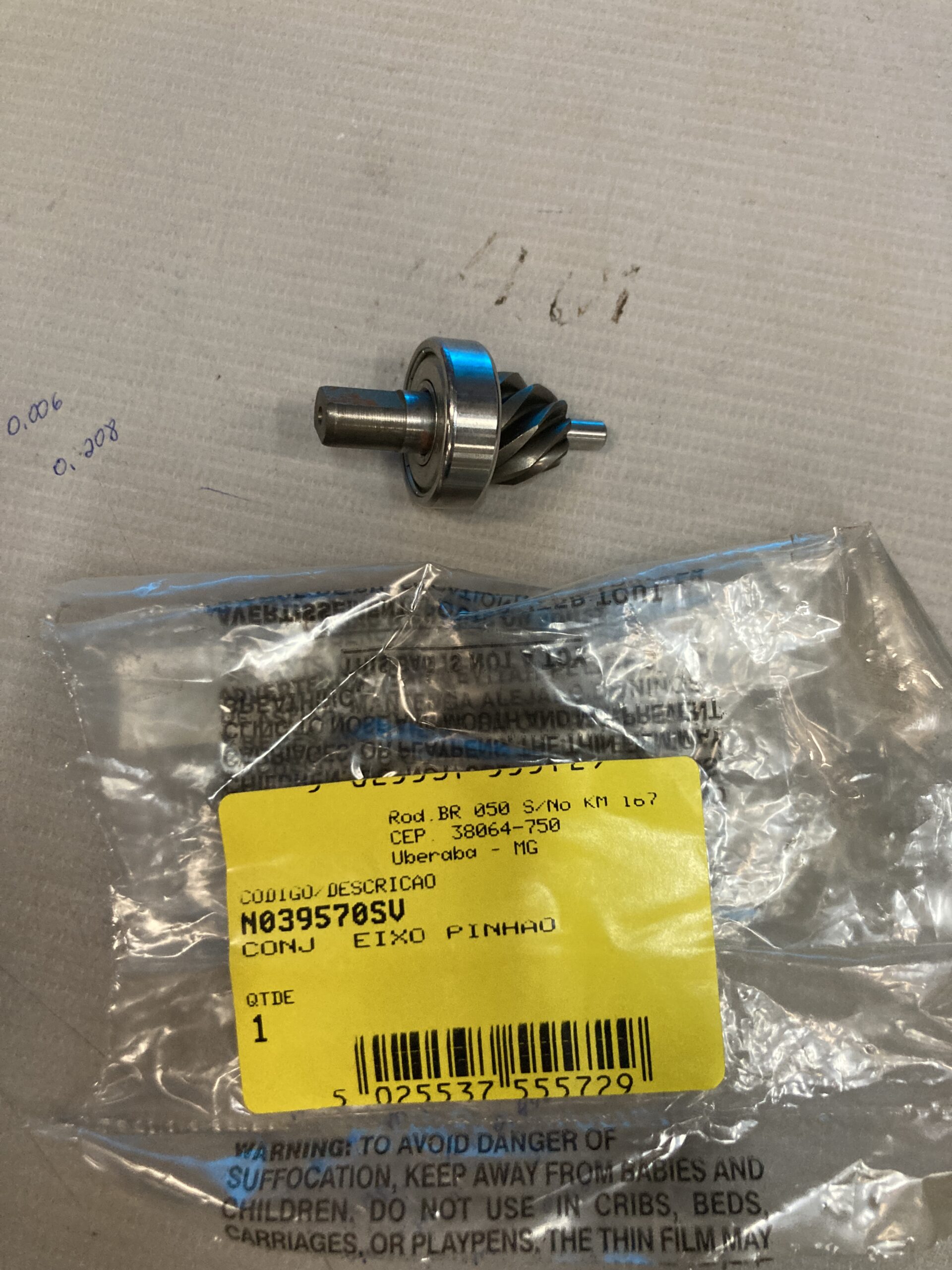 N039570SV Conj. Eixo Pinhao Para Parafusadeira Bateria 20v Dcd740b Dewalt N039570sv - Imagem 1