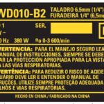 Etiq. Especif. Dwd010-b2tipo 1 Para Furadeira Dwd010-b2 Dewalt N053186