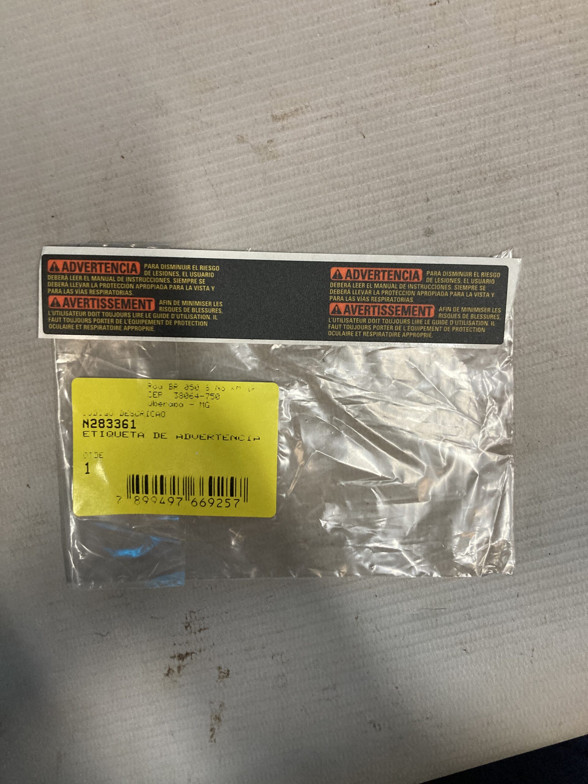 N283361 Etiqueta De Advertencia Para Lixadeira Roto E Orbital Dwe6421-b2 Dewalt N283361 - Imagem 1