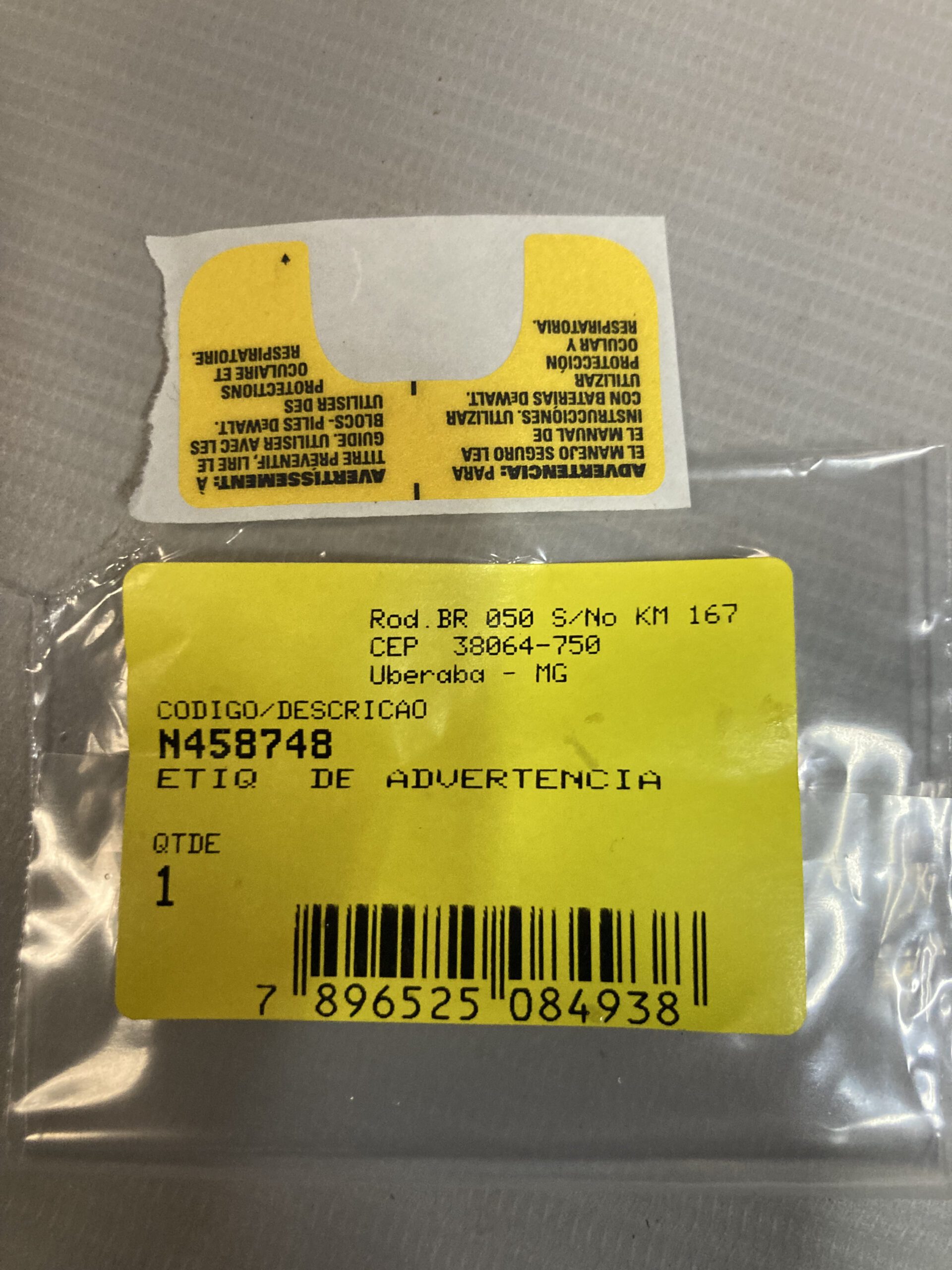 N458748 Etiq. De Advertencia Para Pistola Aplicadora De Silicone E Selantes Dce560b Dewalt N458748 - Imagem 1