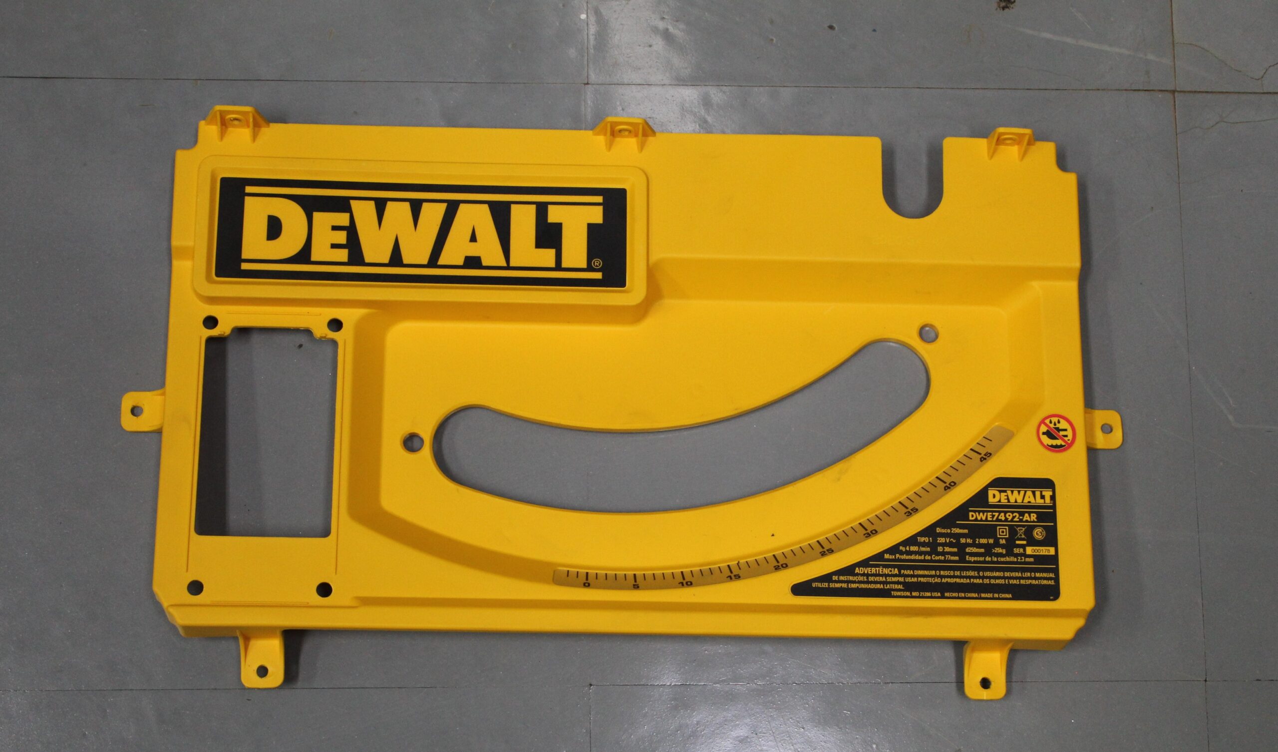 N507001 Painel Frontal Para Serra De Mesa Ou Bancada Dwe7492-b2 Dewalt N507001 - Imagem 1