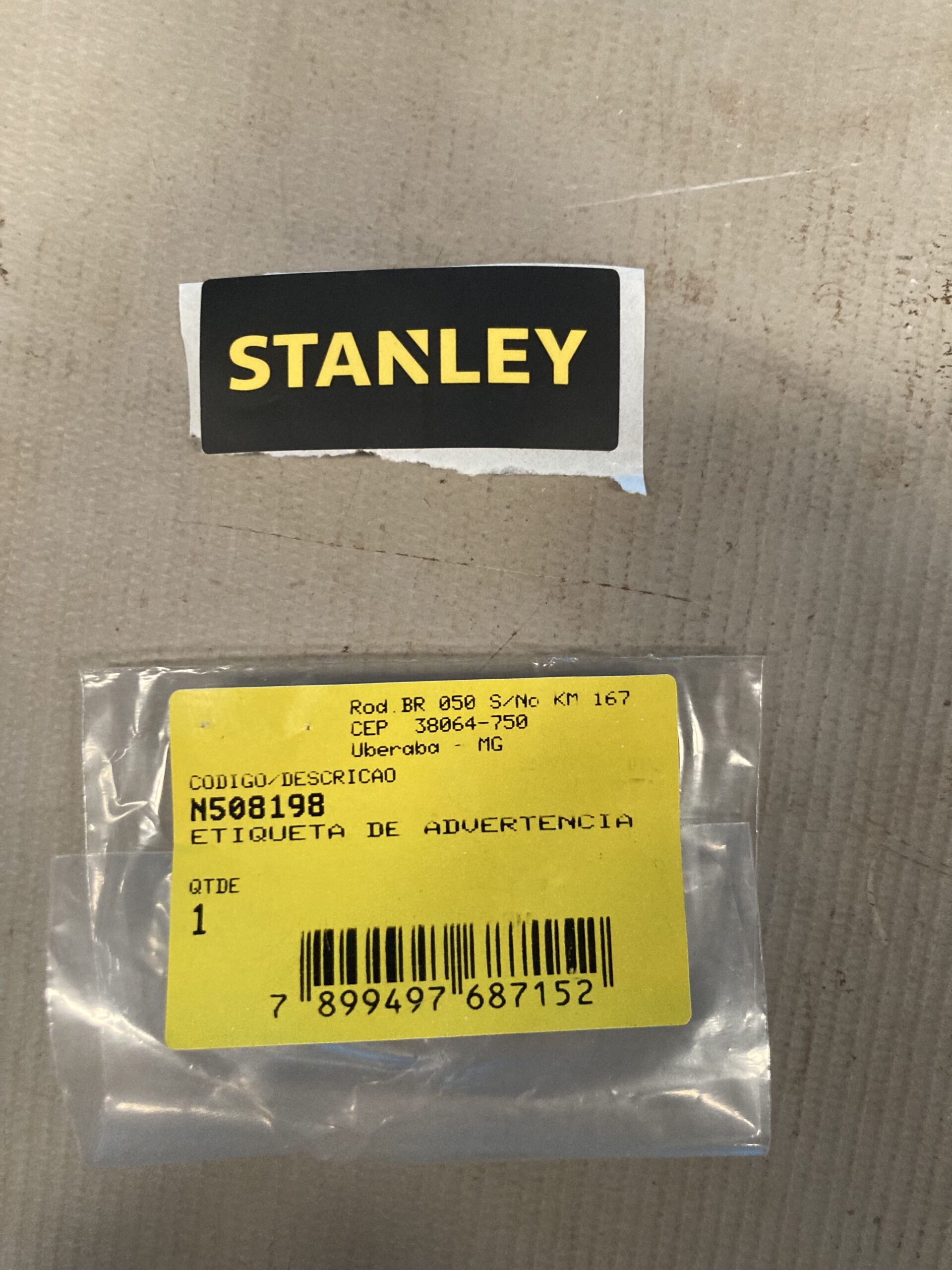 N508198 Etiqueta Logo Para Parafusadeira Bateria 20v Sbi20-b2 Stanley N508198 - Imagem 1