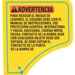 Etiqueta De Aviso Para Motosserra Dccs620 Dewalt N520892