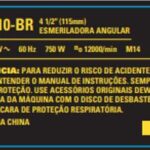 Etiqueta Especif Dwe4010-br T10 Para Esmerilhadeira Angular Dwe4010-br Dewalt N574195