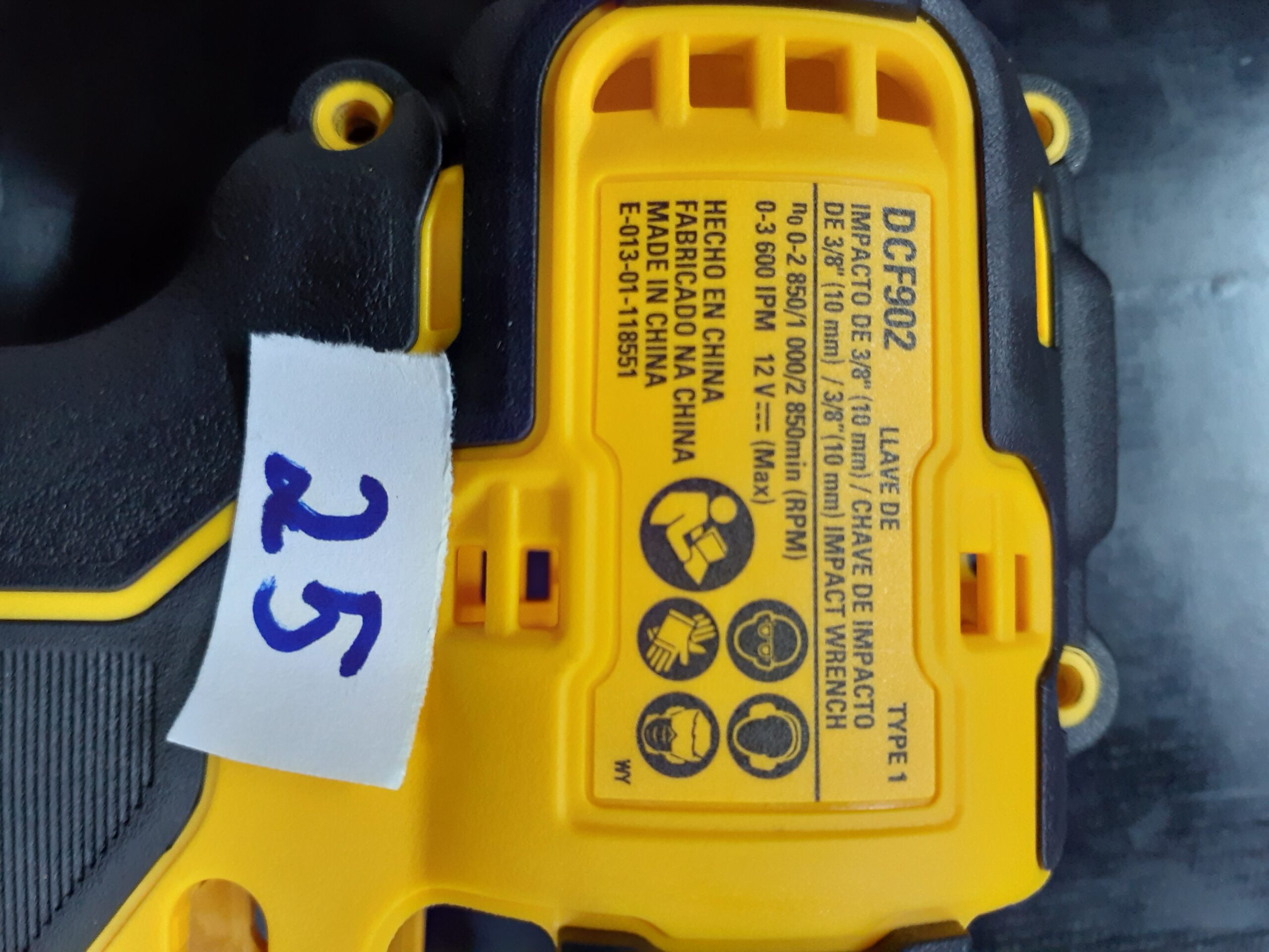 N630200 Etq Especif Dcf902 Tipo 1 Para Chave De Impacto Dcf902 Dewalt N630200 - Imagem 1