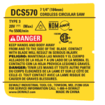 Etiq De Especif Dcs570tipo3 Para Serra Circular Dcs570 Dewalt N755045