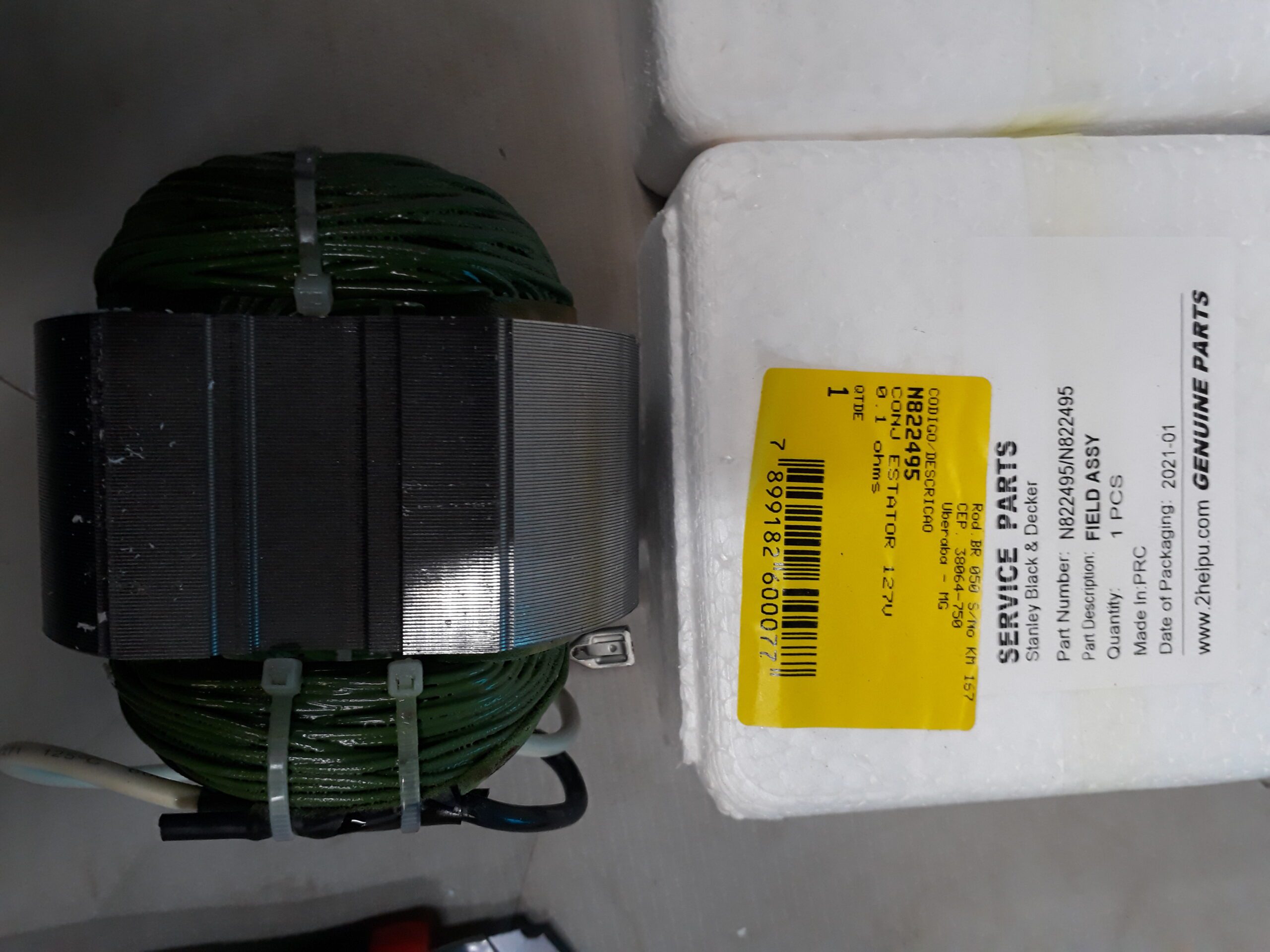 N822495 Conj Estator 127v 0.1 Ohms Para Esmerilhadeira Angular Sl227-br Stanley N822495 - Imagem 1