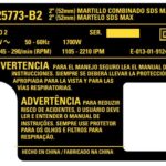 Etiq Especif. D25773-b2_tipo2 Para Martelo Perfurador D25773-b2 Dewalt N840470