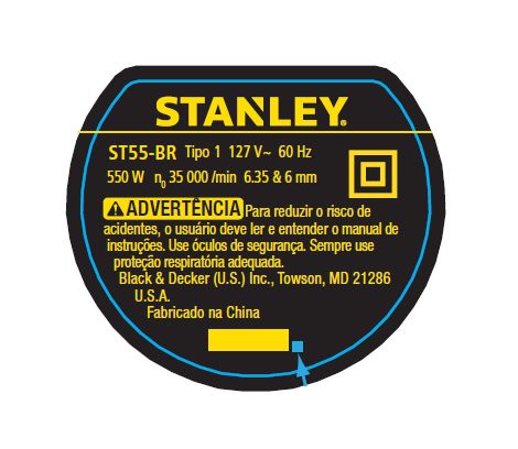 N854447 Etiqueta St55-br Tipo 1 Para Tupia St55-br Stanley N854447 - Imagem 1