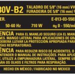 Etiq. Especif. Dw130v-b2tipo 2 Para Furadeira Dw130v-b2 Dewalt N857204