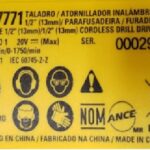 Etiq. Especificacao Dcd7771_tipo1 Para Parafusadeira Bateria 20v Dcd7771 Dewalt Na012555