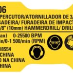 Etiq. Classif. Dcd706tipo 1 Para Parafusadeira Bateria 12v Dcd706 Dewalt Na023131