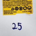 Etiq Especfi Dcf801 Tipo1 Para Parafusadeira Bateria 12v Dcf801 Dewalt Na025866