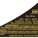 Etiq Especif Dwe7492 T2 Para Serra De Mesa Ou Bancada Dwe7492-b2 Dewalt Na038915