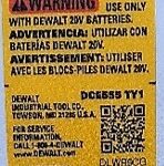 Etiqueta-foot Label Para Recortadora Dce555b-b3 Dewalt Na044383