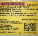 Etiq De Aviso Para Multi Ferramenta Dcs356b Dewalt Na144143