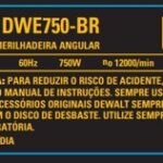 Etiq Especif Dwe750-brtipo1 127v Para Esmerilhadeira Angular Dwe750-br Dewalt Na215497