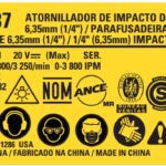 Etiq.espec. Dcf887 Para Parafusadeira Bateria 20v Dcf887-br Dewalt Na229517