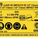 Etiq. Espec. Dcf899 T4 Para Chave De Impacto Dcf899 Dewalt Na229525