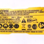 Etiq. Espec. Dcf896 Tipo 1 20v Para Chave De Impacto Dcf896 Dewalt Na233610