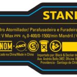Etiq. Espec. Scd10 T1 Para Parafusadeira Bateria 12v Scd10 Stanley Na270402