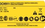 Etiq. Especif. Dch911btipo 1 Para Martelo Demolidor Dch911 Dewalt Na289868