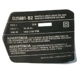 Etiq Especif D25881-b2t1 Para Martelo Demolidor D25881-b2 Dewalt Na299357