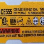 Etiq Especif Dce555 Tipo1 20v Para Recortadora Dce555b-b3 Dewalt Na327809