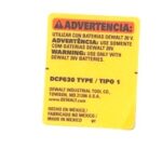 Etiq Advertencia Para Parafusadeira De Drywall Dcf630 Dewalt Na363606