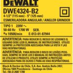 Etiq Especf Dwe4324-b2t1 220v Para Esmerilhadeira Angular Dwe4324-b2 Dewalt Na375095
