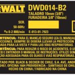 Etiq. Espec. Dwd014-b2 Para Furadeira Dwd014-b2 Dewalt Na375923