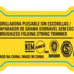 Etiq. Espec. Dcst922betipo1 20v Para Aparador De Grama Dcst922be Dewalt Na477322