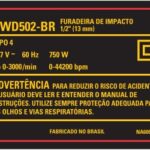 Etiq.especif.dwd502br 750w Para Furadeira Dwd502-br Dewalt Na606914