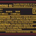 Etiq.especif.dwd502b2 750w Para Furadeira Dwd502-b2 Dewalt Na606939