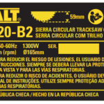 Placa De Especificacoes-b203 Para Serra Circular Dws520k-b2 Dewalt Na783007