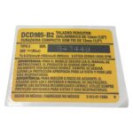 Etiq. Especif. Dcd985-b2tipo 2 para Parafusadeira Bateria 20v Dcd985-b2 Dewalt N415403