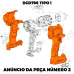 Conj. Empunhadura para Parafusadeira Bateria 20v Dcd796b Dewalt N415400 - Imagem 7