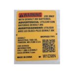 Etiq Advertencia para Chave de Impacto Dcf922 Dewalt Na009650
